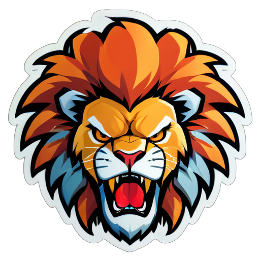 Lion en colère sticker