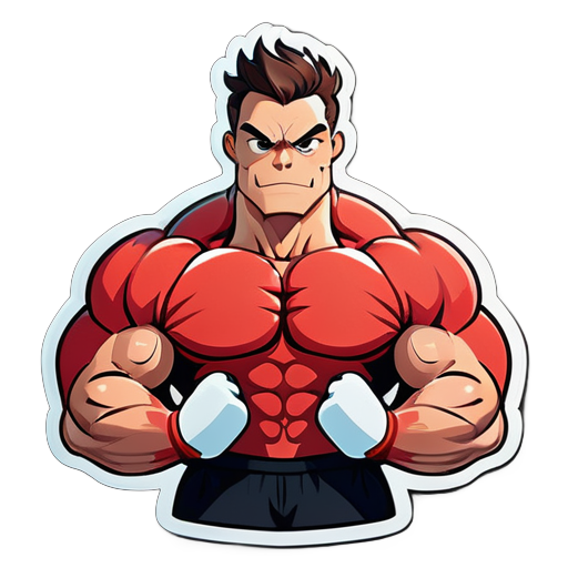 strong muscles Prediator with realable human face character sticker sticker