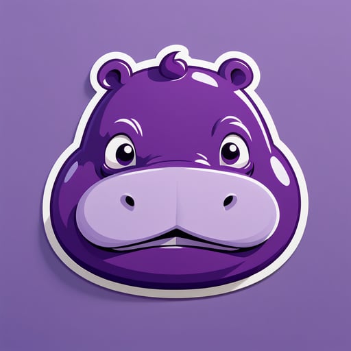 Hippopotames violets costauds sticker