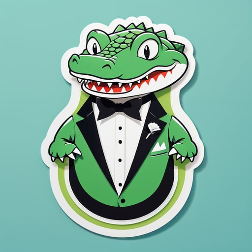 Crocodile cổ điển với áo vest sticker