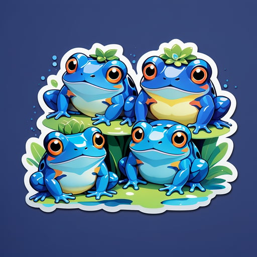 Grenouilles saphir dodues sticker