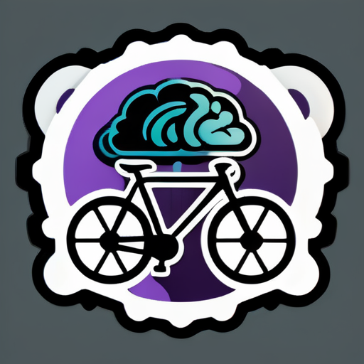 Cérebro, café, bicicleta sticker