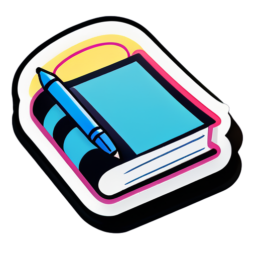 Book and pen sticker