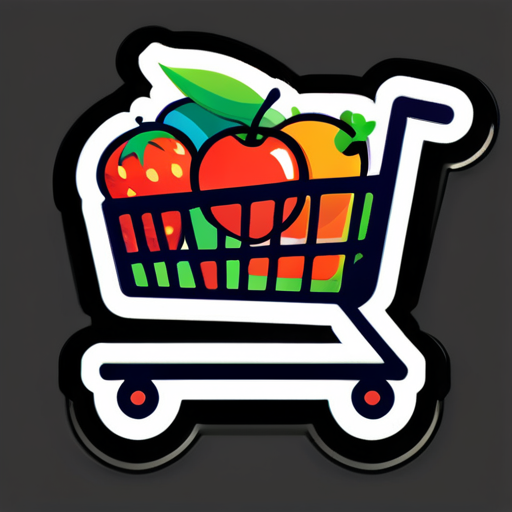 fruit de chaddock mettre petite image de chariot d'achat sur l'image de chaddock. j'ai besoin de le faire pour mon magasin en ligne, mon nom de magasin en ligne est "ShadGoct" sticker