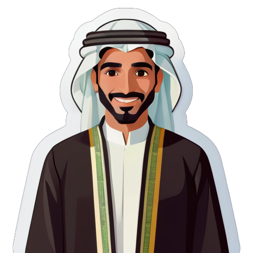 A saudi man with traditional clothing sticker