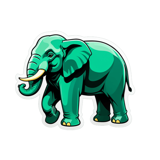 Bulky Emerald Elephants sticker