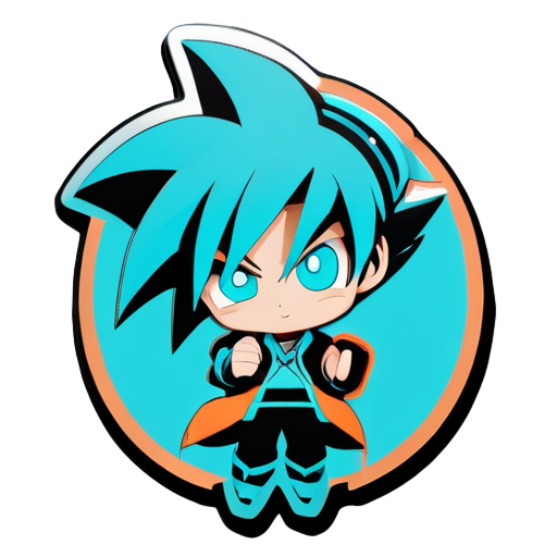 Goku with hatsune miku style sticker