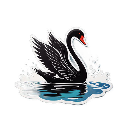 Black Swan Gliding on a Lake sticker