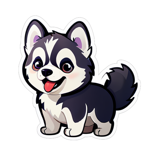 Adorable husky sticker