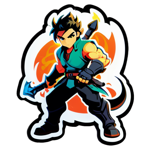 Dragon hunter main hero action one  sticker