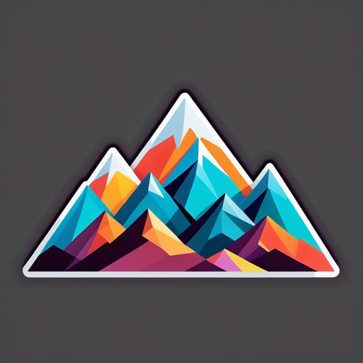 Geometric Mountain Range sticker