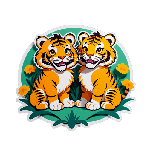 Portly Marigold Tigers sticker