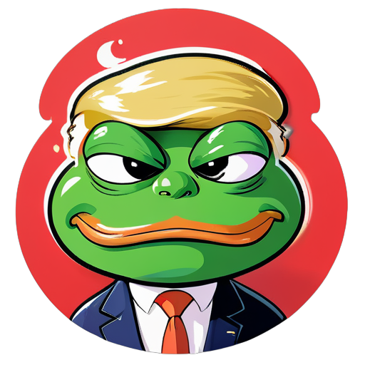 Donald trump that has the face of pepe the meme frog sticker