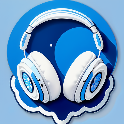 Fones de ouvido de porcelana azul sticker