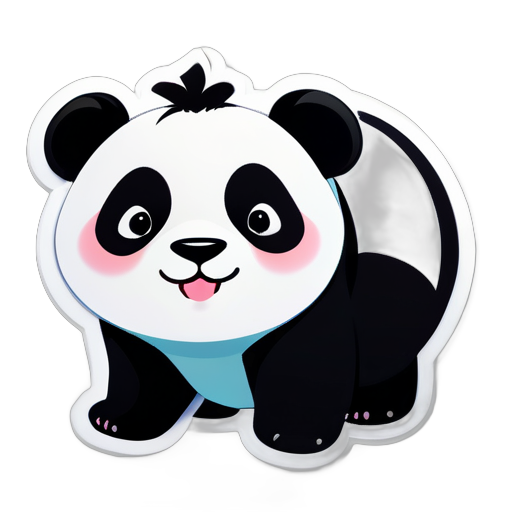 Giant panda, internet celebrity 'Hua Hua', cute, lifelike sticker