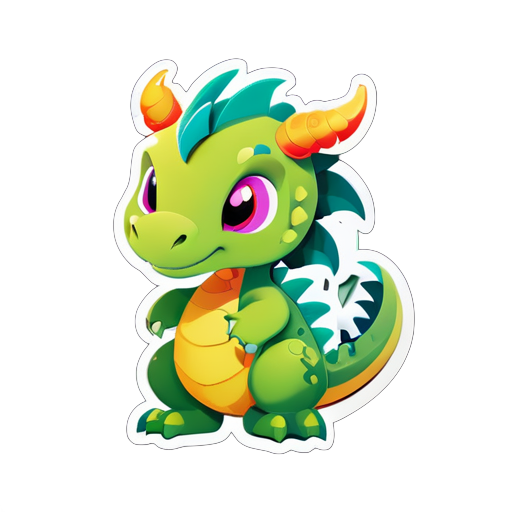 Créer un dragon mignon sticker