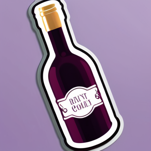 Red wine bottle wedding stickers sticker