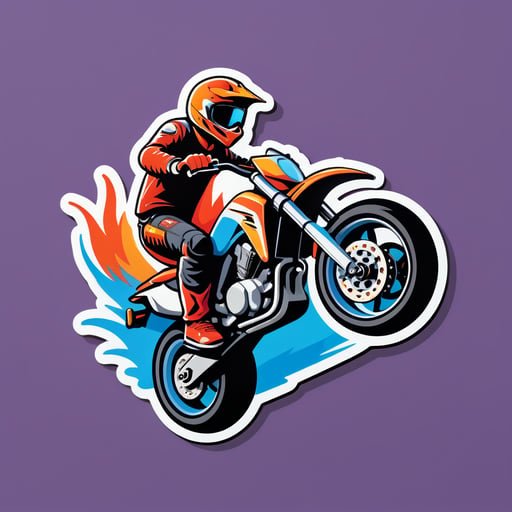 Motorcycle Wheelie sticker