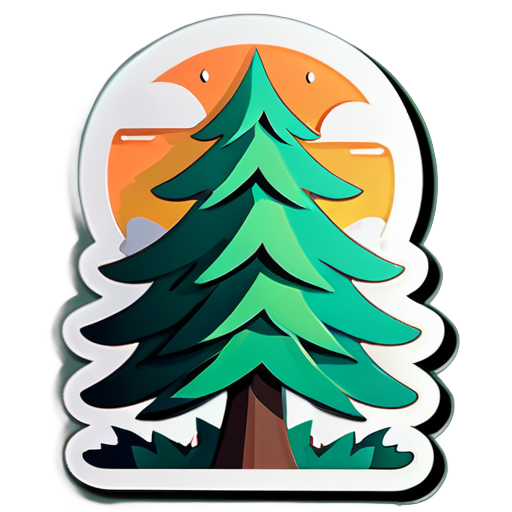 Créez l'arbre en montagne sticker