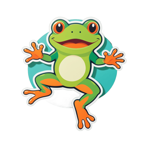 'Springender Frosch' sticker