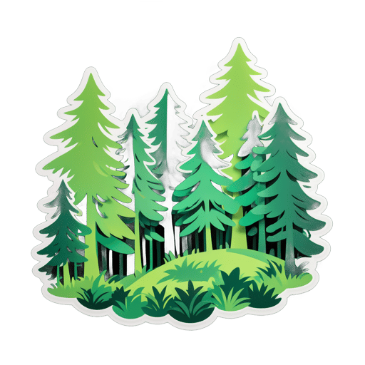 Grüner Wald, der im Wind flüstert sticker