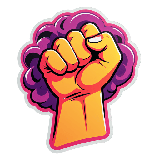 Puño feminista feroz sticker