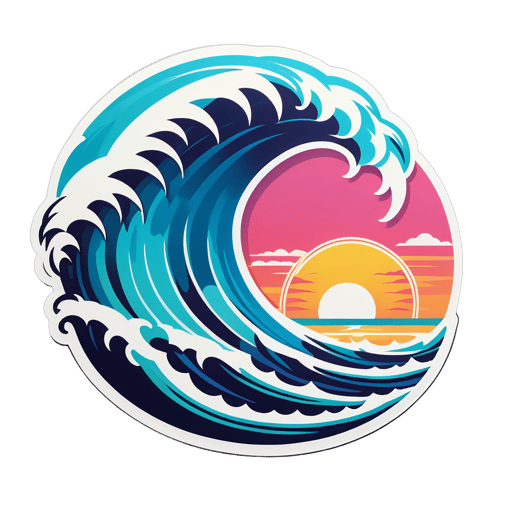 熱帶海灘波浪 sticker