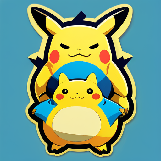 pikachu と snorlax sticker