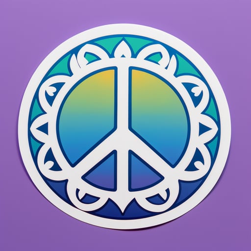 Yogi Peace Symbols sticker