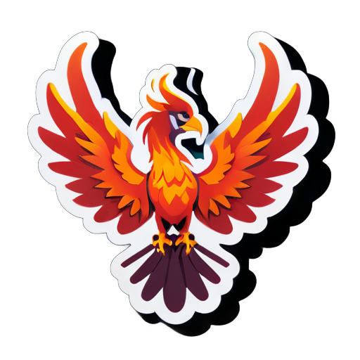 a flying phoenix sticker