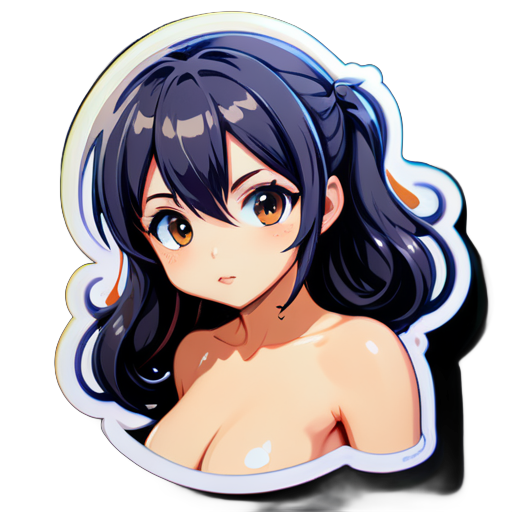 garota anime nua sticker