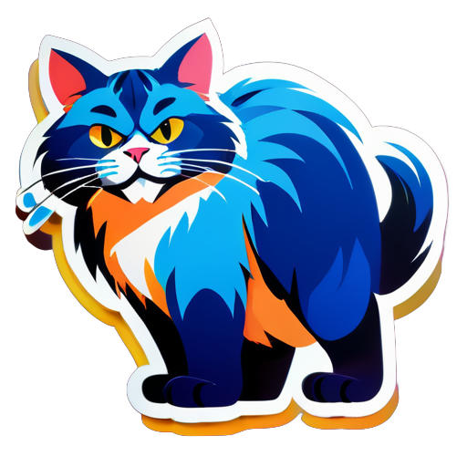 Divertido  enorme gato sticker