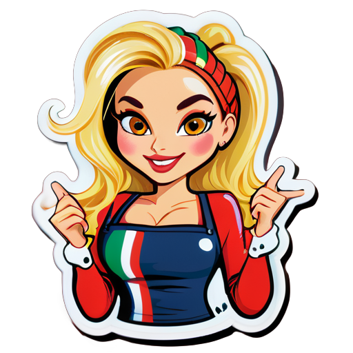 Italian hot blondy spagetti lover sticker