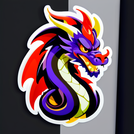 A mascot of dragon sticker