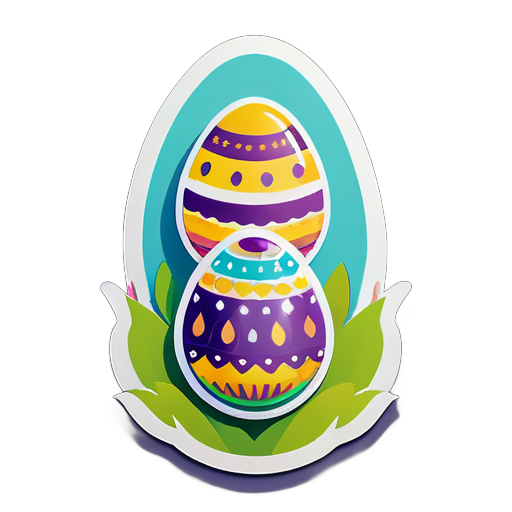 easter eggs sticker