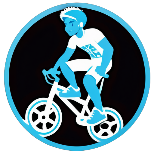 generate a sticker of a gym boy who loves to ride bikes
 sticker