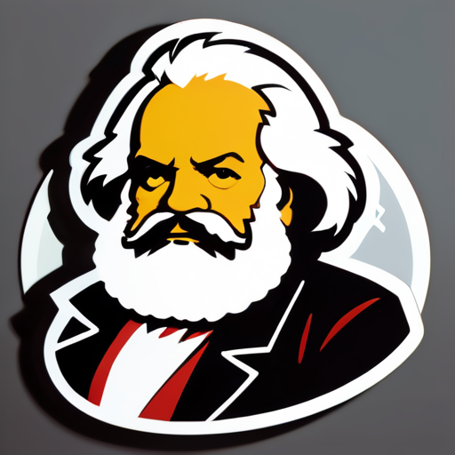 Karl Marx super hero sticker