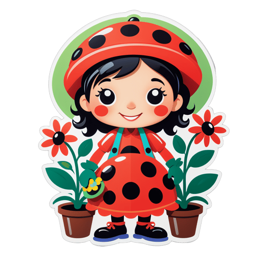 Alegre Jardinera Mariquita sticker