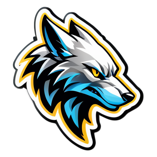 Una elegante silueta de lobo plateado, con reflejos metálicos para un brillo adicional. El texto 'SilverProwl Gaming' es nítido y dinámico, haciendo eco de la agilidad del lobo. sticker