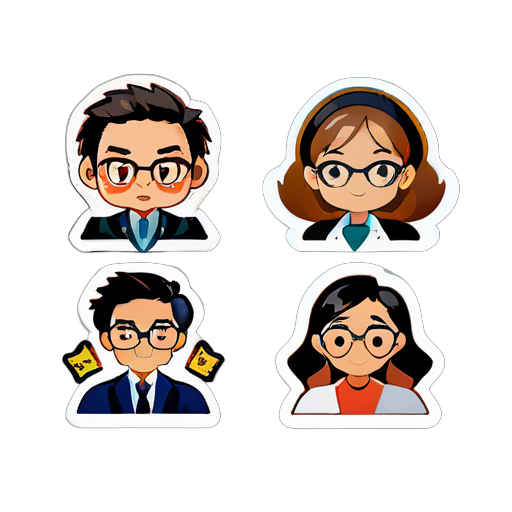 원어민 영어 선생님의 만화 스티커 sticker