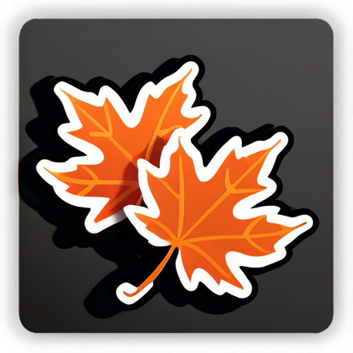 Orange maple leaves sticker