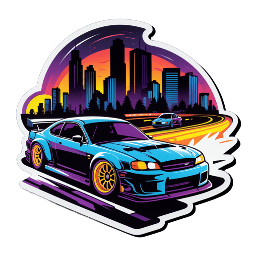 街头赛车夜景 sticker