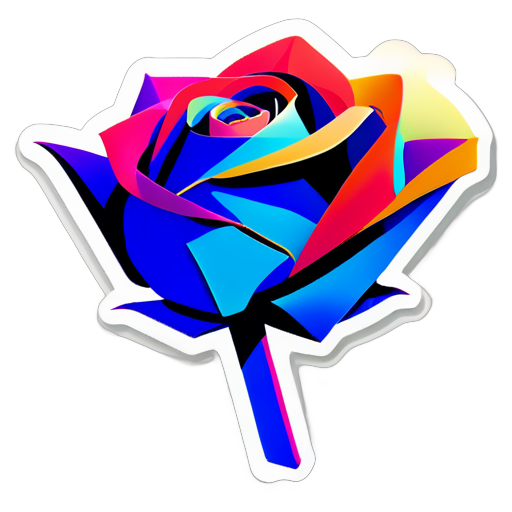 origami rose  sticker