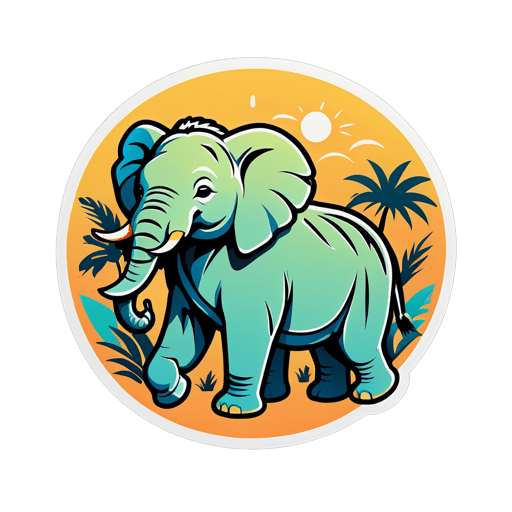 Contornos de animales exóticos de safari sticker