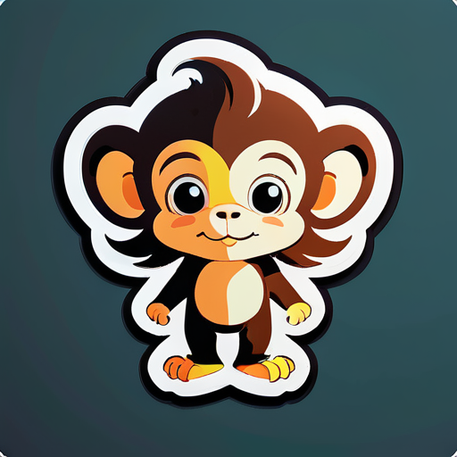 mignon singe sticker