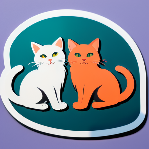 deux chats sticker