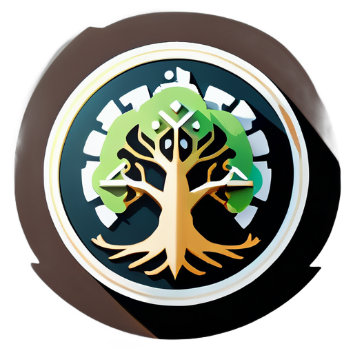 I need a logo that has a compass and inside the compass is a tree with symbols of science, technology, engineering, and math sticker