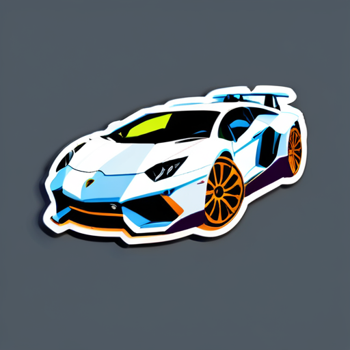 lamborghini aventador voando no céu sticker