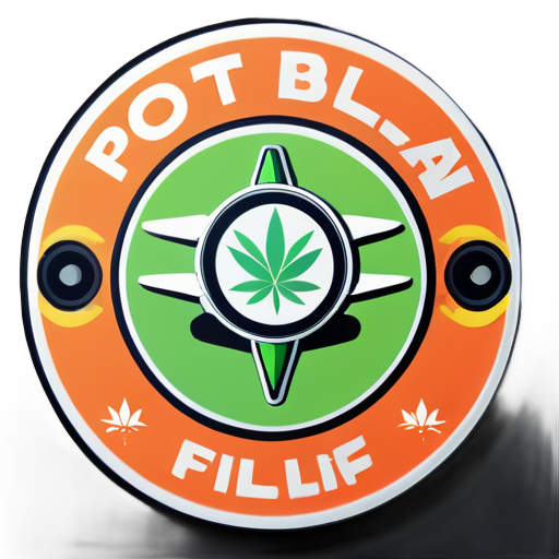 
a logo with an FPV pilot, below written pipe with a marijuana leaf in place of the i dot sticker