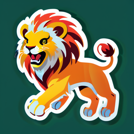 flying lion  sticker